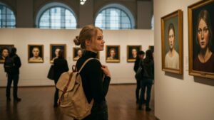 Ragazza a una mostra