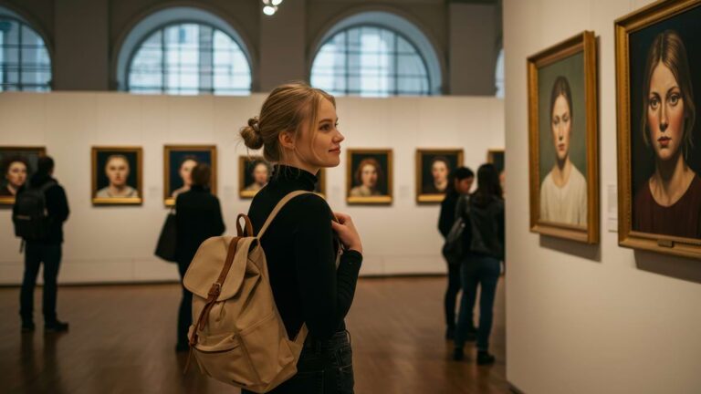Ragazza a una mostra