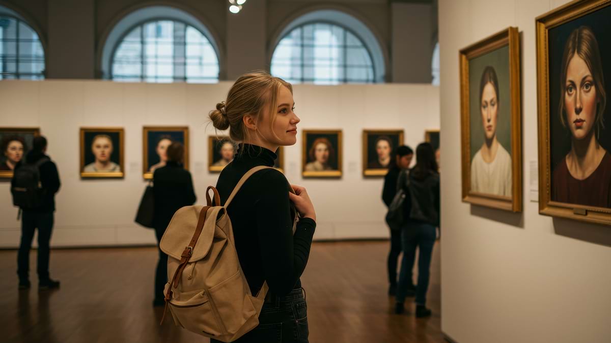 Ragazza a una mostra