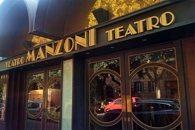 parcheggio teatro manzoni roma Facciata del Teatro Manzoni di Roma