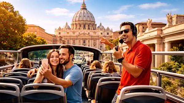 Turisti tour in bus Roma