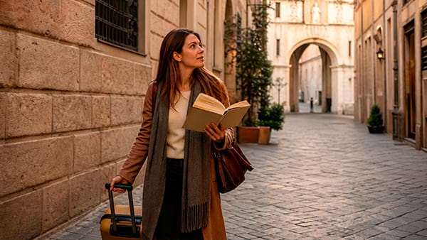 Ragazza turista letteraria