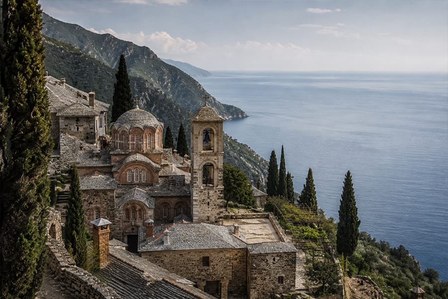 Monastero ortodosso sul Monte Athos in Grecia