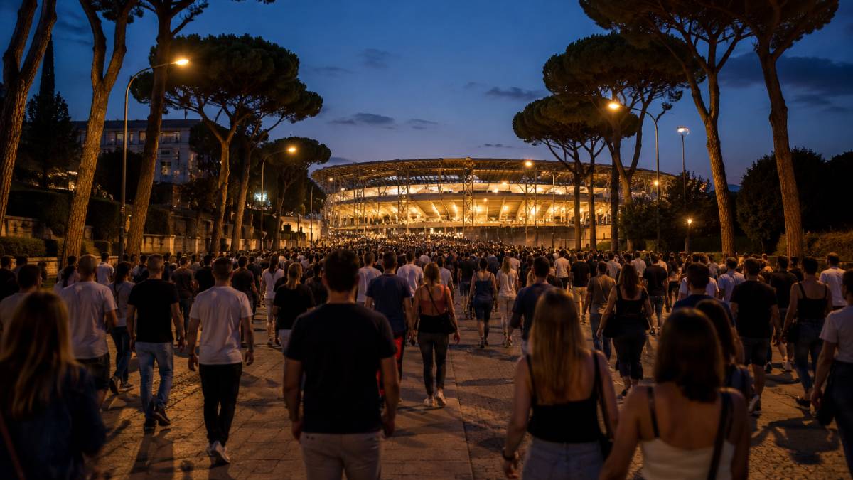 Arrivare allo stadio olimpico di roma a piedi